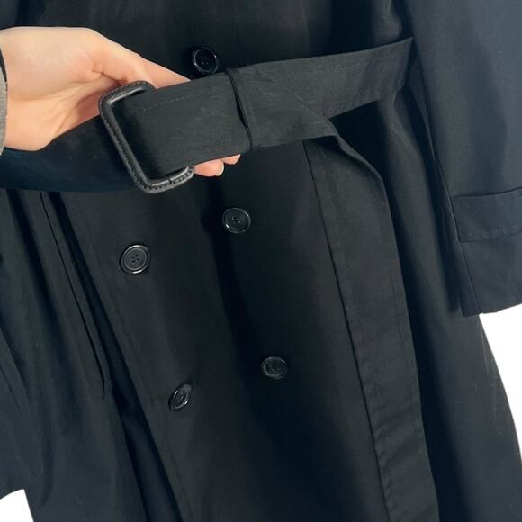 Adams Row Mens Trench Coat Double Breasted Belt Liner Dark Academia SZ 46 - Picture 6 of 11